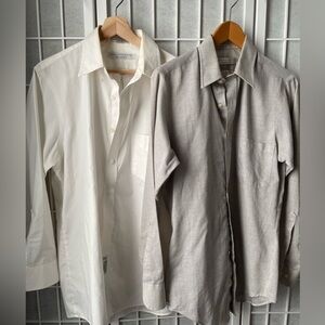 Perry Ellis & Paul Radon Dress Shirts Bundle, White & Grey, 141/2 32/33